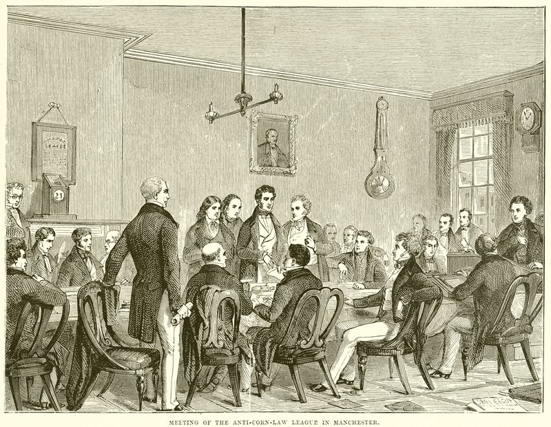 Reunión de la Liga Anti-Corn-Law en Manchester de English School