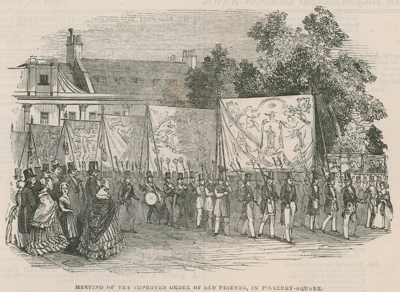 Reunión de la Orden Mejorada de Viejos Amigos en Finsbury Square de English School
