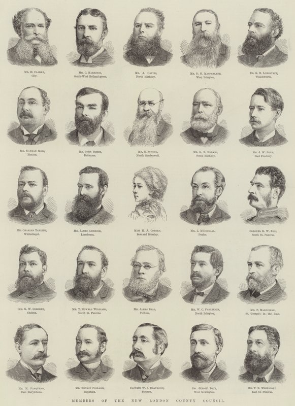Miembros del Nuevo Consejo del Condado de Londres de English School