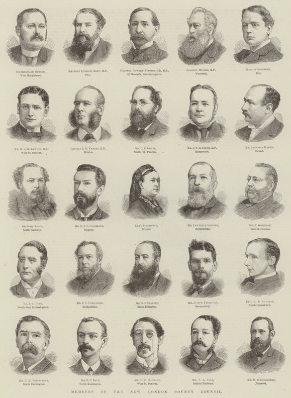 Miembros del Nuevo Consejo del Condado de Londres de English School
