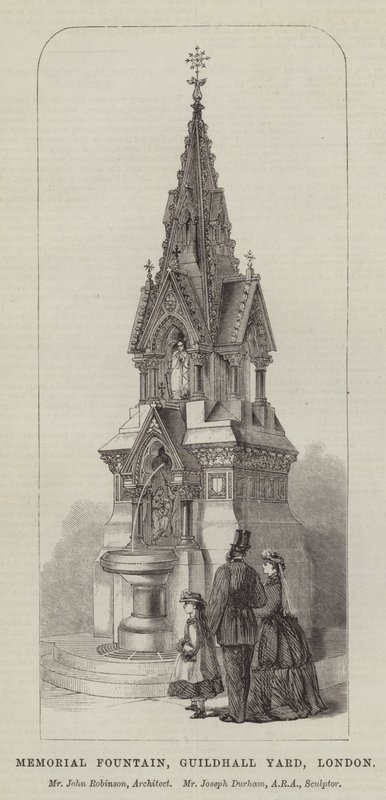 Fuente Memorial, Guildhall Yard, Londres (grabado) de English School
