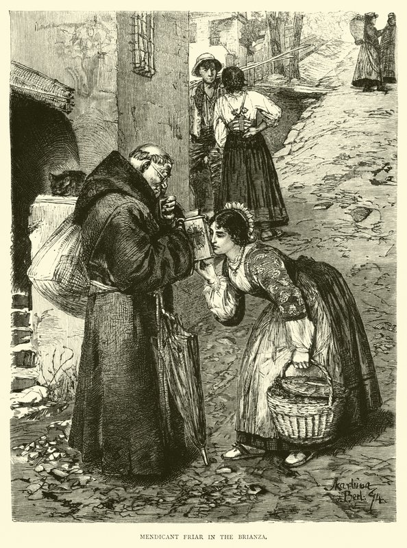 Fraile mendicante en la Brianza de English School