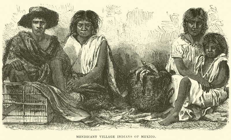Indios mendicantes de aldea de México de English School
