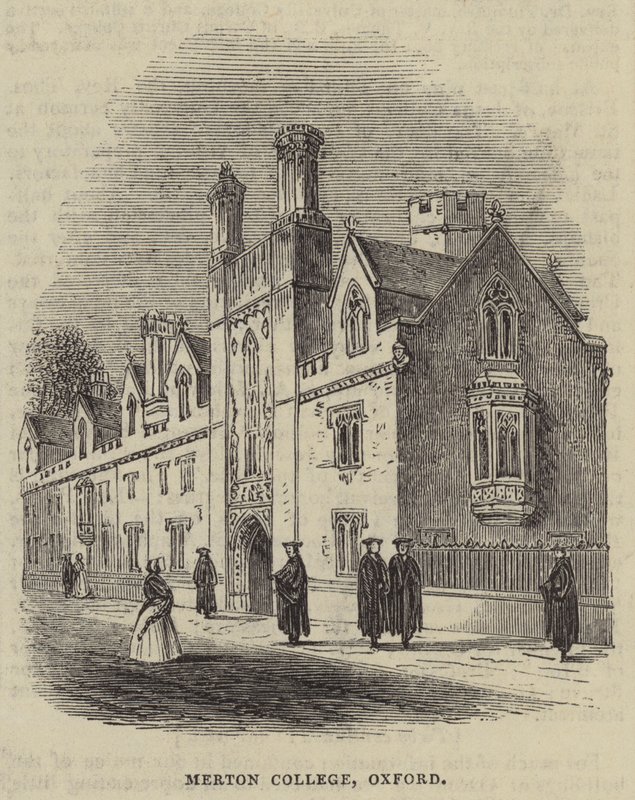 Merton College, Oxford (grabado) de English School