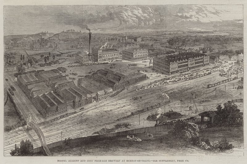 Cervecería de Pale-Ale de Messers Allsopp and Sons en Burton-on-Trent de English School