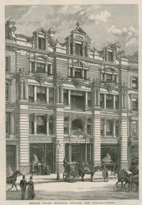 Oficinas comerciales de Messrs Pears, New Oxford Street, Londres de English School
