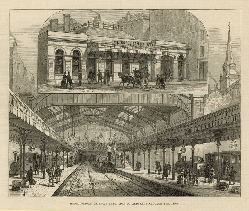 Extensión del Ferrocarril Metropolitano a Aldgate de English School
