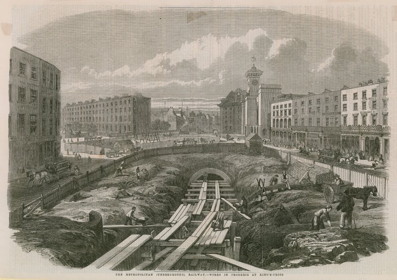 Obras del Ferrocarril Metropolitano en Kings Cross de English School