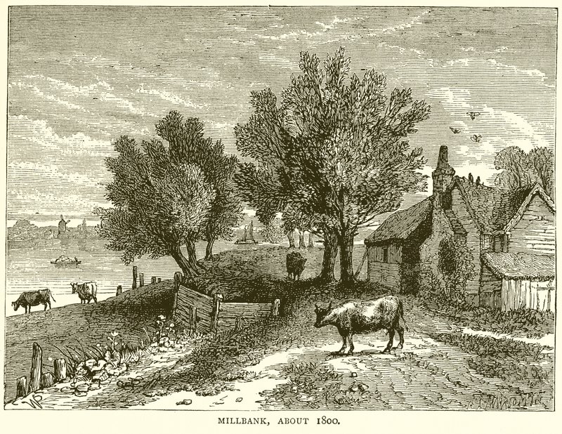 Millbank, alrededor de 1800 de English School