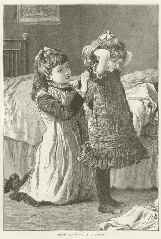 Minnie ayudando a Gladys a desvestirse de English School