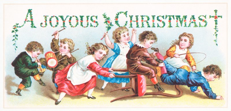 Niños traviesos, tarjeta de Navidad de English School