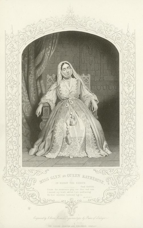 Miss Glyn como la Reina Catalina en Enrique VIII de English School