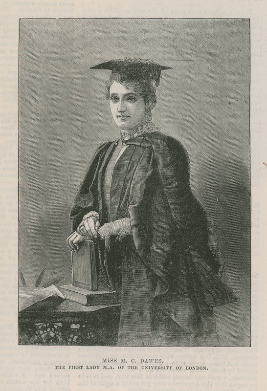 Miss M C Dawes, la primera mujer MA de la Universidad de Londres de English School