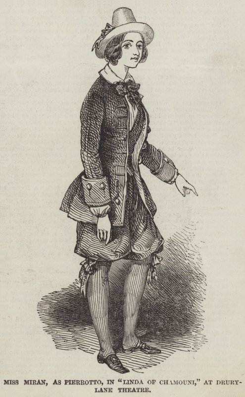 Miss Miran, como Pierrotto, en "Linda de Chamouni," en el Teatro Drury-Lane de English School