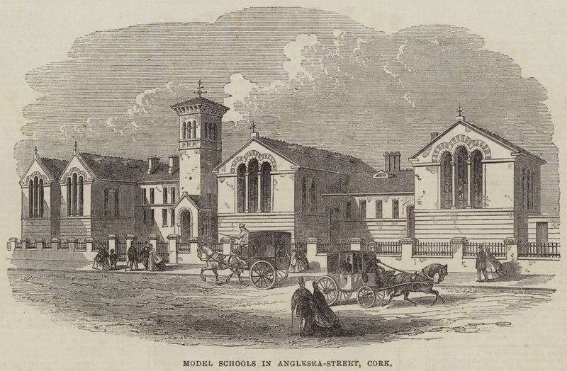 Escuelas modelo en Anglesea-Street, Cork (grabado) de English School