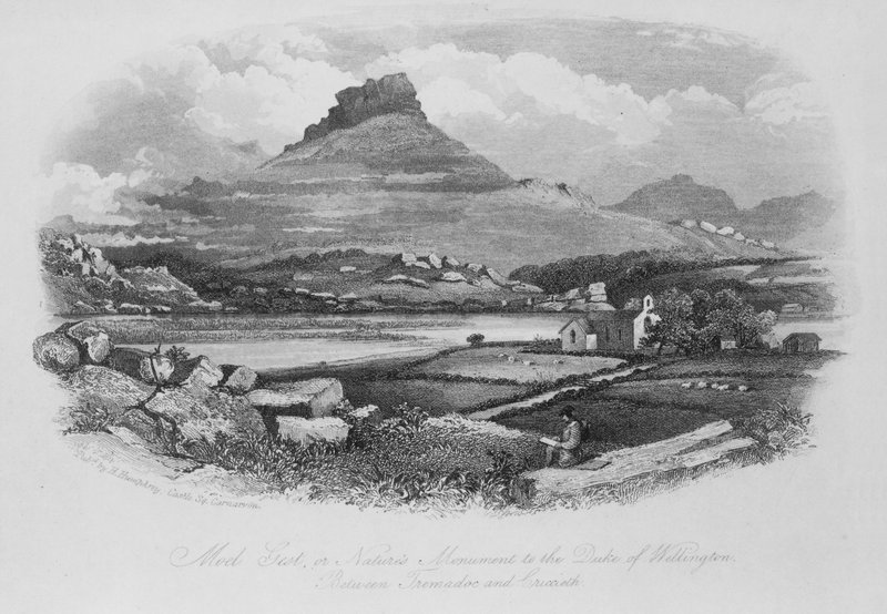 Moel Gest, o Monumento de la Naturaleza al Duque de Wellington, entre Tremadoc y Criccieth de English School