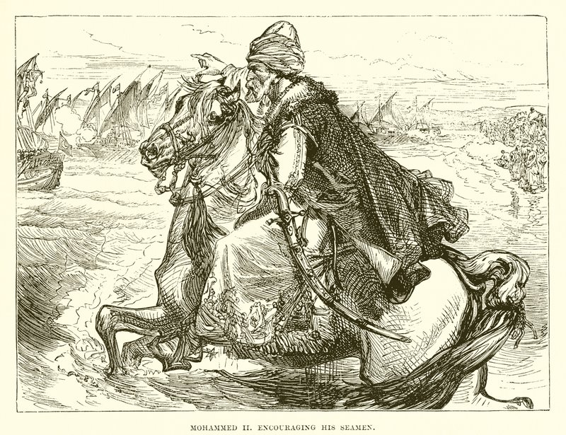 Mohammed II animando a sus marineros de English School