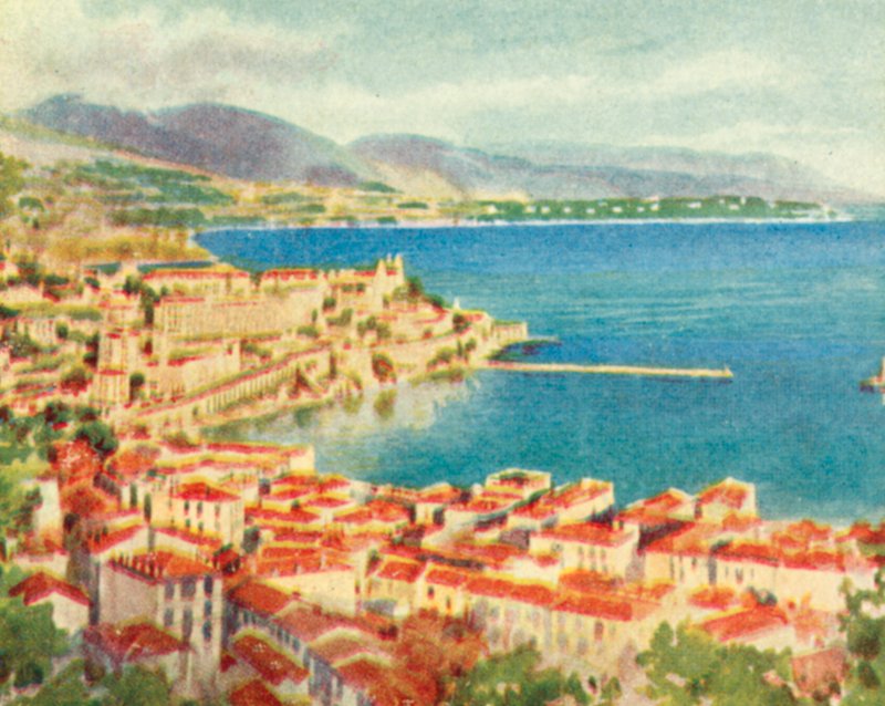 Mónaco, Montecarlo (litografía en color) de English School