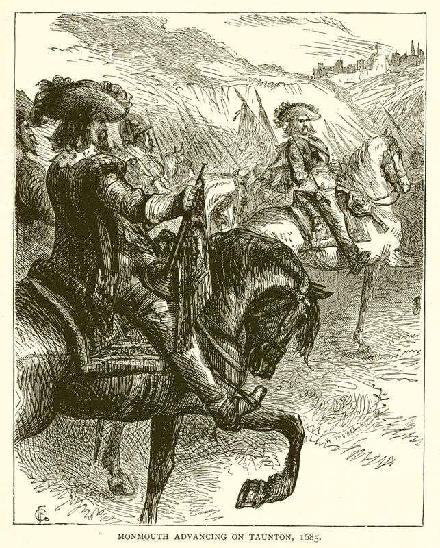 Monmouth avanzando sobre Taunton, 1685 de English School