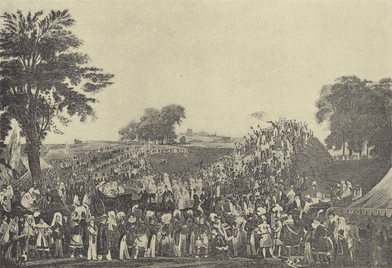 Ceremonia de Montem en Salt Hill, 1838 de English School