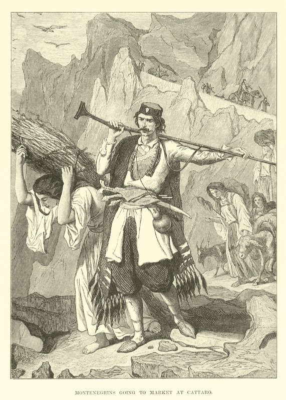 Montenegrinos yendo al mercado en Cattaro de English School