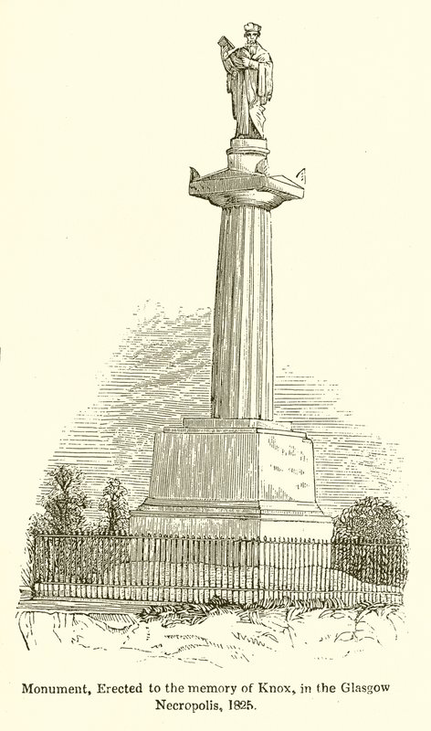 Monumento, Erigido a la Memoria de Knox, en la Necrópolis de Glasgow, 1825 de English School