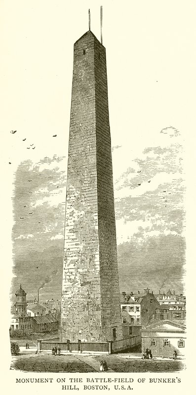 Monumento en el Campo de Batalla de Bunker Hill, Boston, EE. UU. de English School