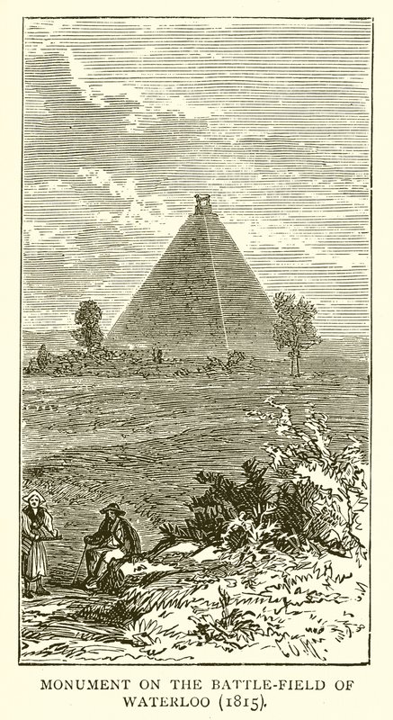 Monumento en el campo de batalla de Waterloo (1815) de English School