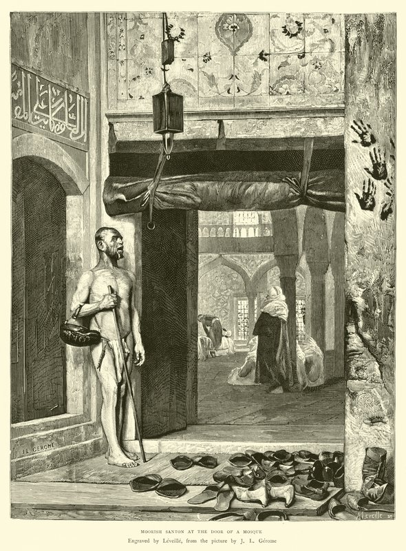 Santón moro en la puerta de una mezquita de English School