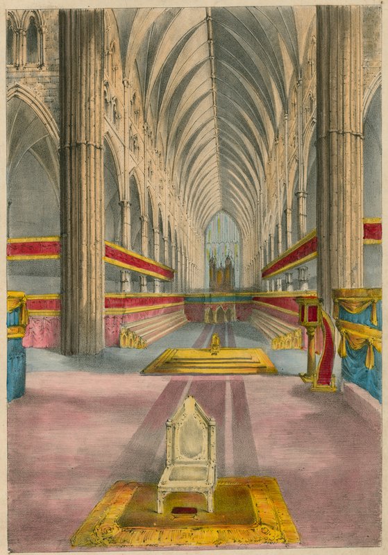 Vista Diorámica de Morgan de la Coronación en la Abadía de Westminster, 28 de junio de 1838, Londres de English School