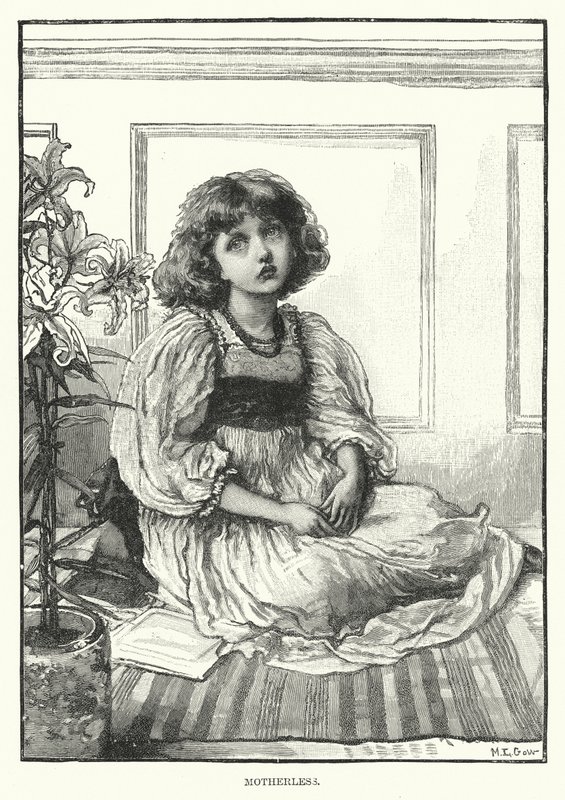 Huérfano de madre (grabado) de English School