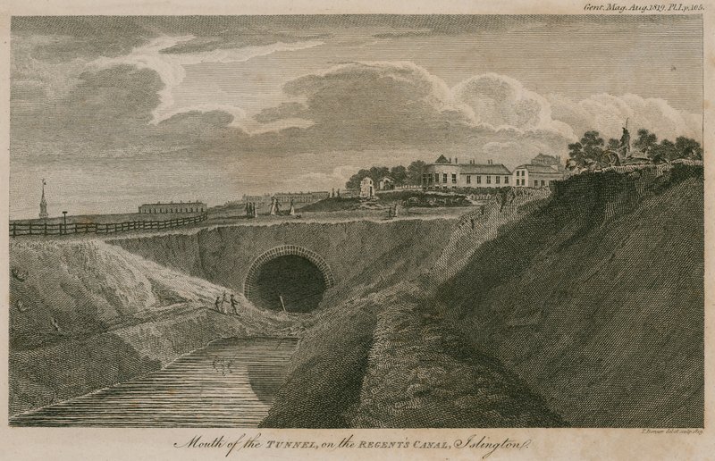 Boca del túnel en el Canal de Regent, Islington, Londres de English School