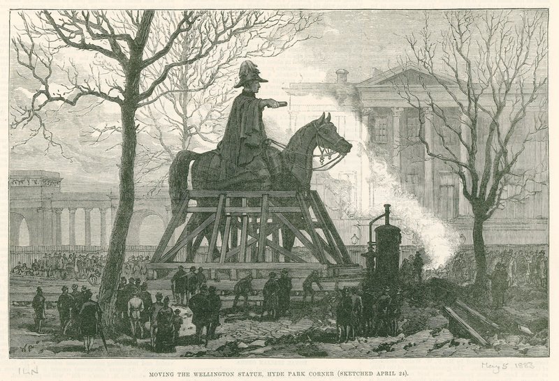 Moviendo la estatua de Wellington, Hyde Park Corner de English School