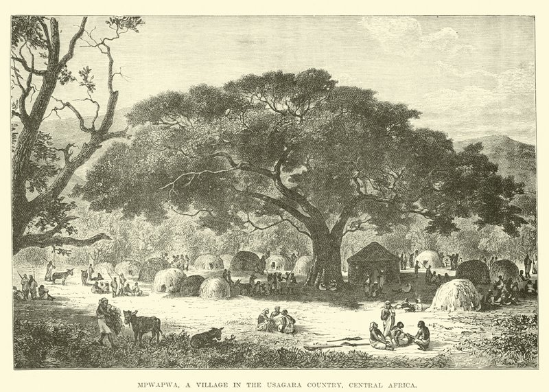 Mpwapwa, un pueblo en el país de Usagara, África Central de English School