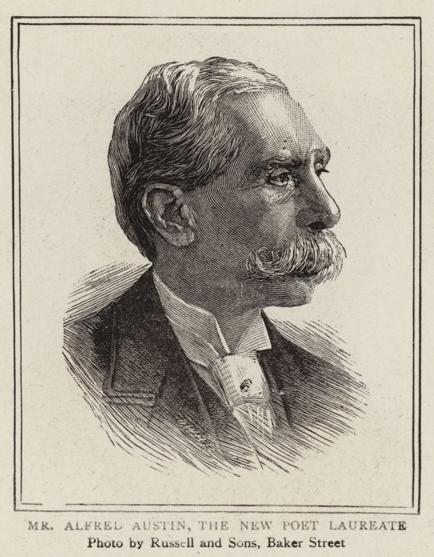 Alfred Austin, el nuevo poeta laureado (grabado) de English School