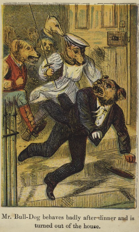 El Sr. Bull-Dog se comporta mal después de la cena y es expulsado de la casa de English School