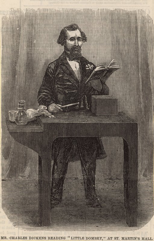 El Sr. Charles Dickens leyendo Little Dombey en el Salón de St Martin de English School