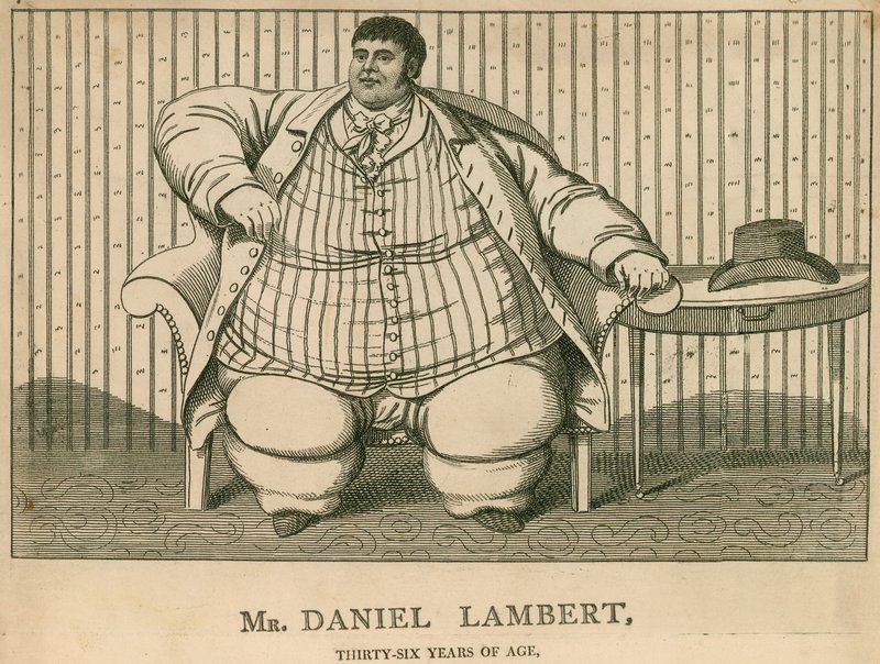El Sr. Daniel Lambert, a los 36 años pesaba 50 piedras de English School