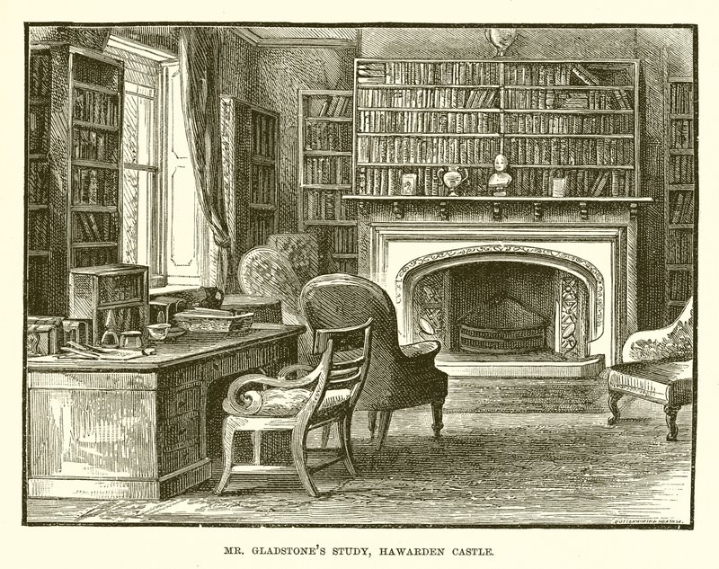 Estudio del Sr. Gladstone, Castillo de Hawarden de English School