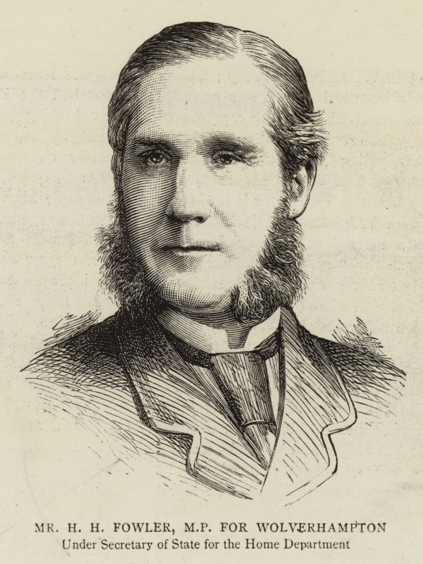 Sr. H H Fowler, Diputado por Wolverhampton (grabado) de English School