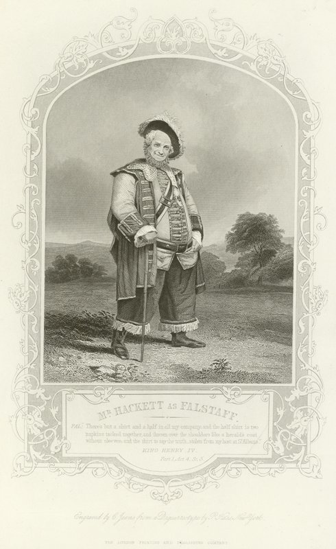 Mr Hackett como Falstaff, Rey Enrique IV, Parte I de English School