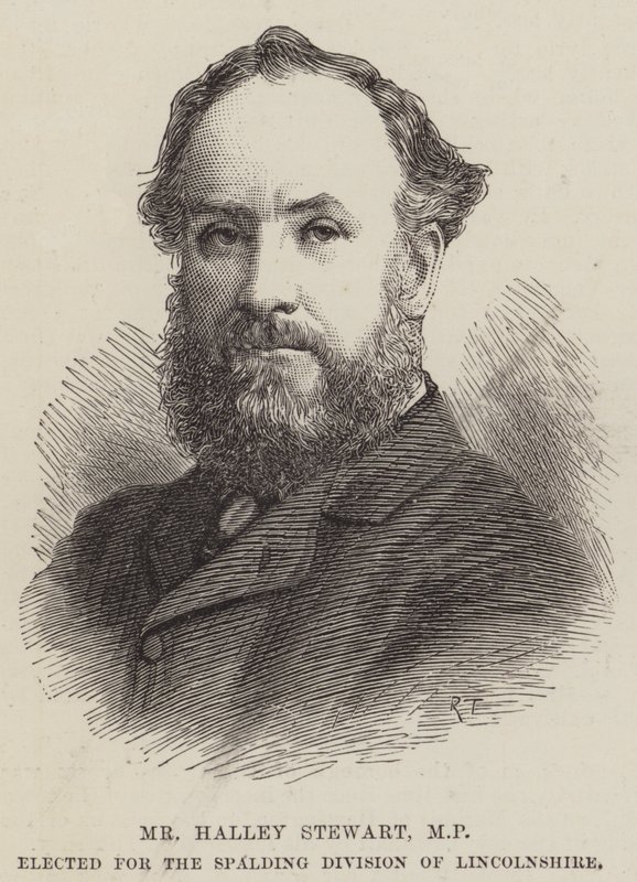 Sr. Halley Stewart, MP, elegido para la División de Spalding de Lincolnshire (grabado) de English School