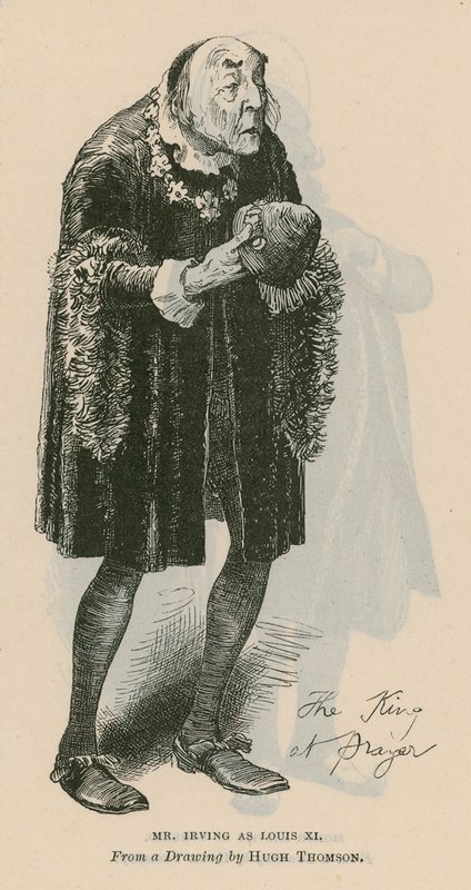 Mr Henry Irving, actor, como Luis XI de English School