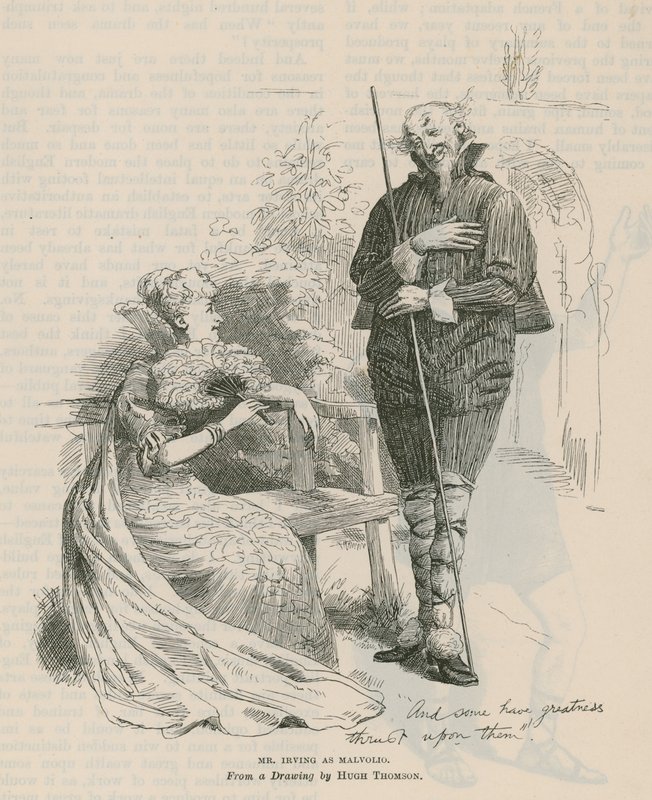 Mr Henry Irving, actor, como Malvolio de English School
