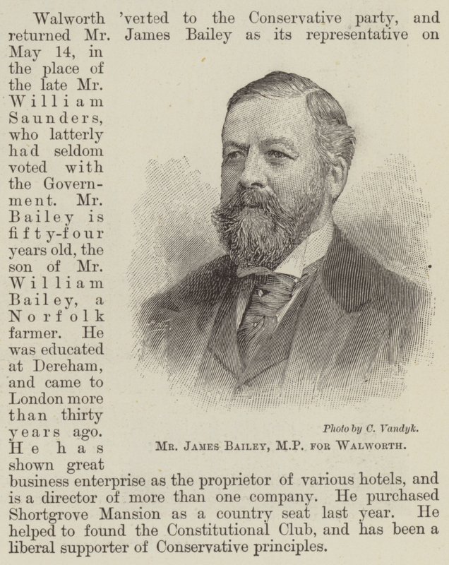 Sr. James Bailey, MP por Walworth de English School