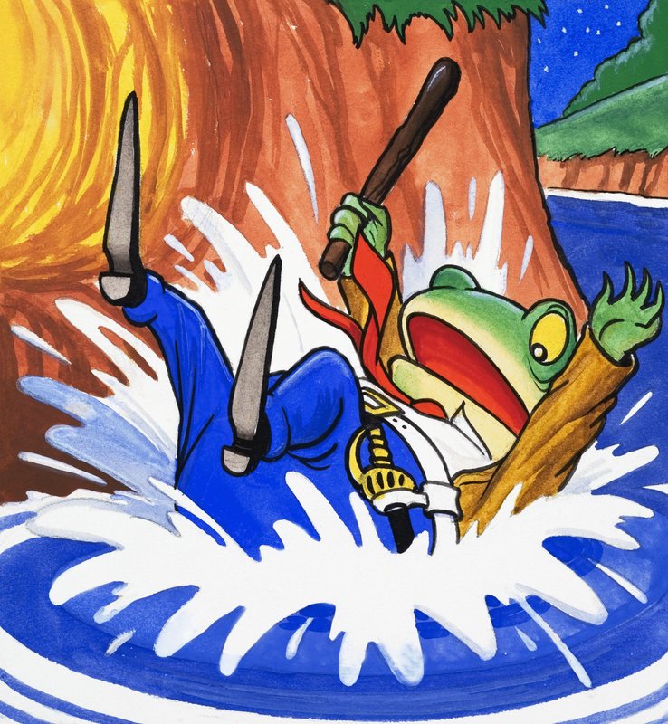 El Sr. Sapo cayendo al agua de English School