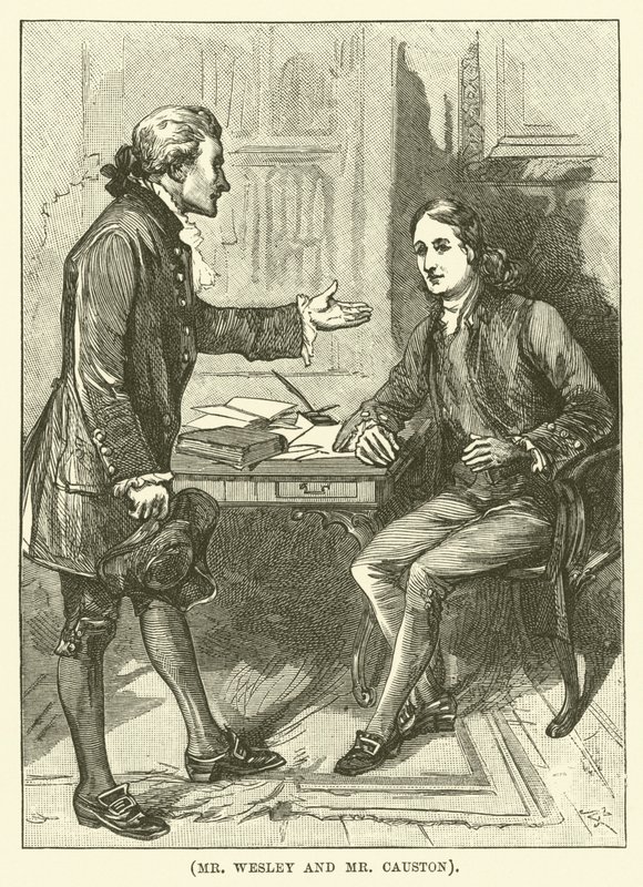 El Sr. Wesley y el Sr. Causton (grabado) de English School