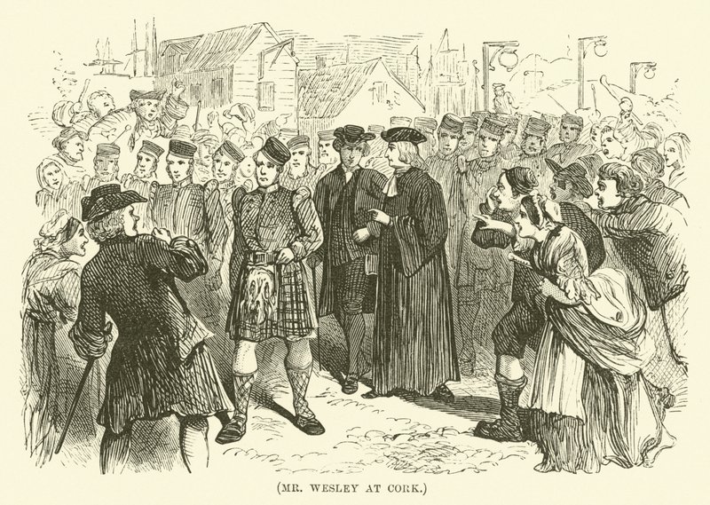 El Sr. Wesley en Cork (grabado) de English School