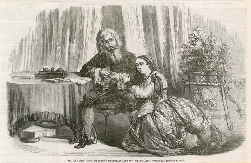 Entretenimiento de Proverbios Ilustrados del Sr. y la Sra. Henri Drayton, Regent Street, Londres de English School