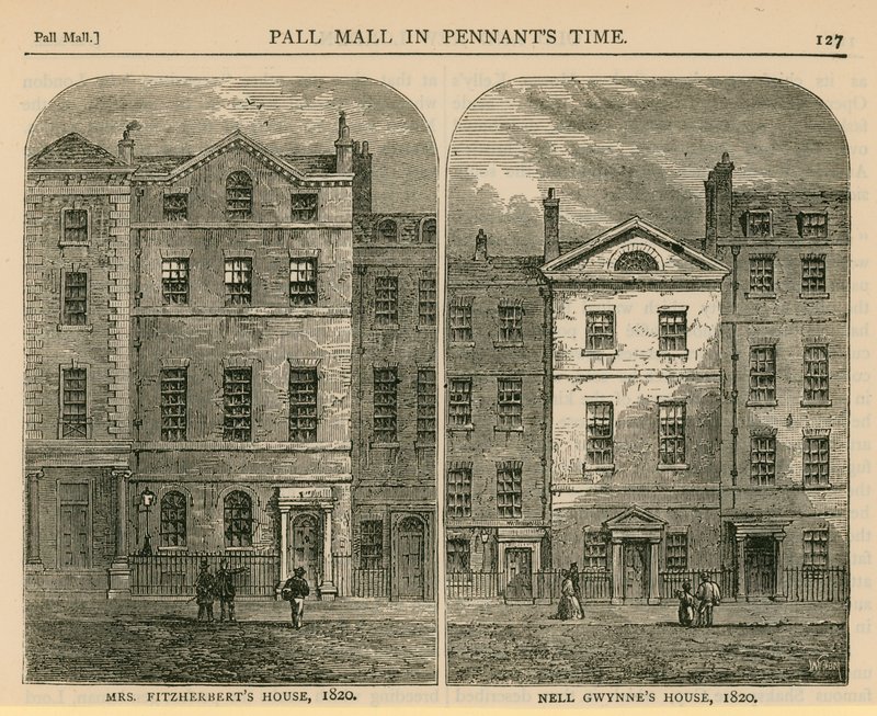 Casa de la Sra. Fitzherbert y Casa de Nell Gwynne, 1820 de English School